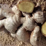 Ingwerknolle - und Pulver (Zingiber officinale)